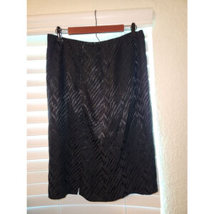 VTG D'ore 100% Silk Lining Black Pencil Skirt Vintage Size 14